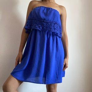 Off Shoulder Blue Dress